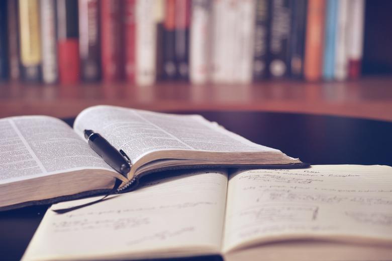 Books on desk