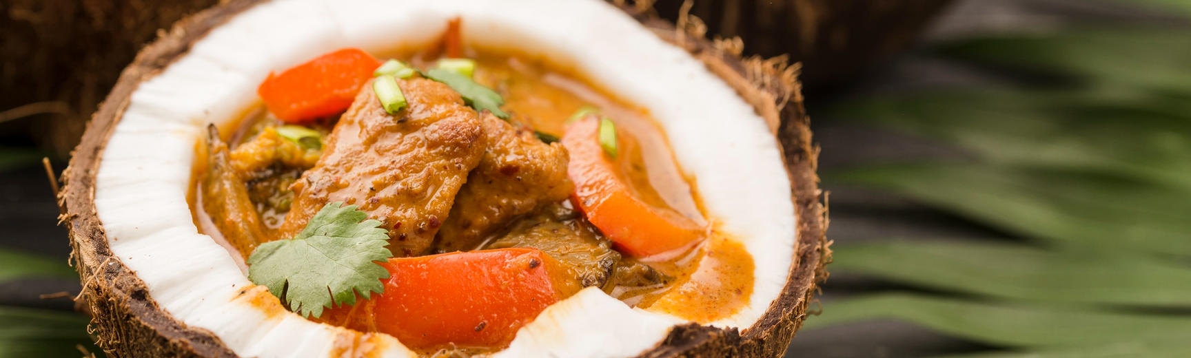 Caribbean stew in a coconut