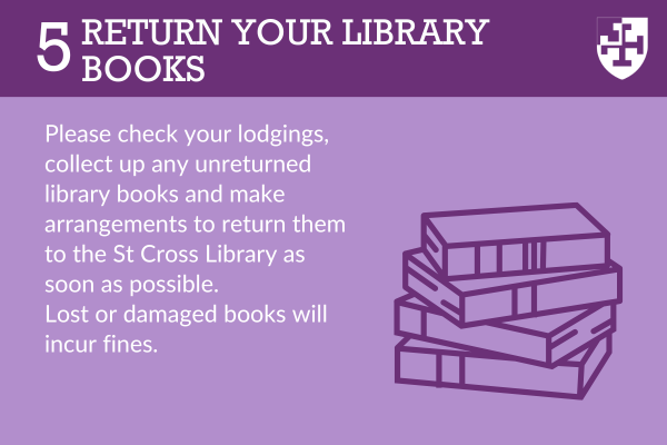 5 library books