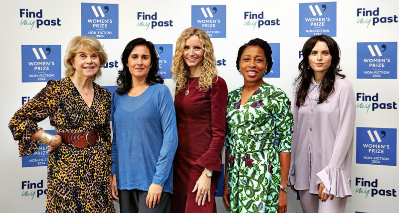 Suzannah Lipscomb (centre) pictured with other members of the judging panel for Women's Prize for Non-Fiction 2024