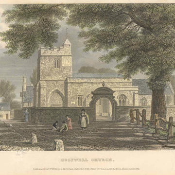 Lithograph of St Cross Church 1835 J Le Keux
