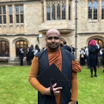 Wadigala Reverend Wadigala Samitharathana before his matriculation at St Cross College.