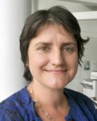 Professor Anne Haour headshot wearing blue shirt.